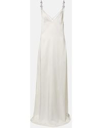 Gucci - Horsebit Embellished Satin Slip Dress - Lyst