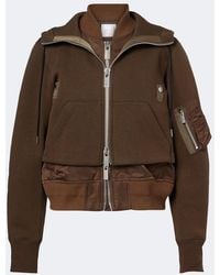 Sacai - Layered Cotton-Blend Zip-Up Hoodie - Lyst