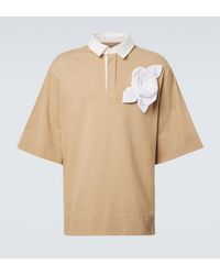 Simone Rocha - Floral-Applique Cotton Jersey Polo Shirt - Lyst