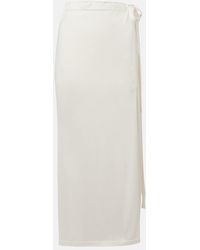 TOTEME - Cotton And Silk Midi Skirt - Lyst