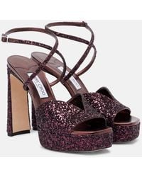 Jimmy Choo - Karli 125 Glitter Platform Sandals - Lyst