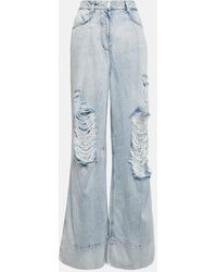Givenchy - Jeans a gamba larga distressed - Lyst