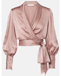 Zimmermann - Silk Wrap Top - Lyst