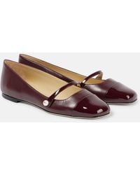 Jimmy Choo - Elisa Leather Mary Jane Flats - Lyst