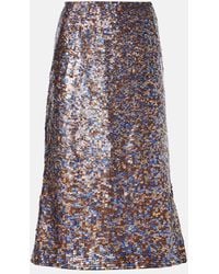 Dries Van Noten - Midirock Aus Einem Wollgemisch Mit Pailletten - Lyst