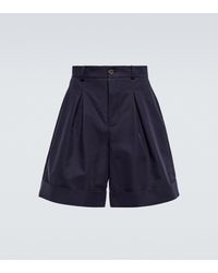 King & Tuckfield Cotton And Linen Shorts - Blue