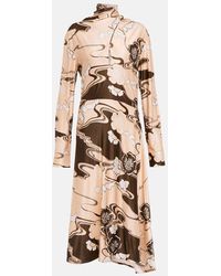 Jil Sander - Printed Midi Dress - Lyst