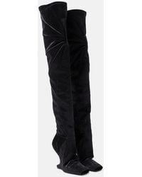 Rick Owens - Cantilever Velvet Over-The-Knee Boots - Lyst