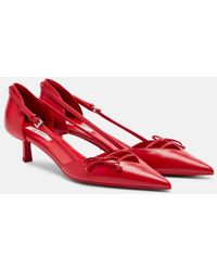 Prada - Bow-Detail Leather Pumps - Lyst