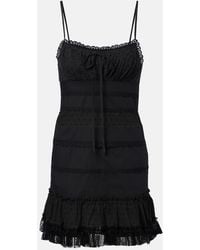 STAUD - Halie Ruffled Cotton-Blend Poplin Minidress - Lyst
