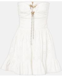 Area - Draped Cotton Minidress - Lyst
