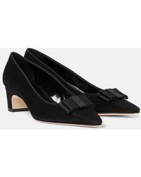 Manolo Blahnik - Reador Bow-Detail Suede Pumps - Lyst
