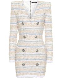 Balmain Bouclé Tweed Dress - Multicolour