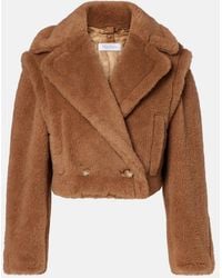 Max Mara - Santos Cropped Camel Hair And Silk Jacket - Lyst