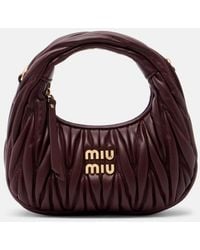 Miu Miu - Wander Mini Matelasse Leather Top-Handle Bag - Lyst