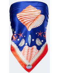 retroféte - Alivia Silk Bandeau Top - Lyst
