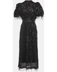 ROTATE BIRGER CHRISTENSEN - Abito Midi Con Paillettes - Lyst