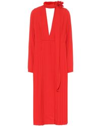 Victoria Beckham Midikleid aus Chiffon - Rot