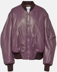 The Attico - Anja Leather Bomber Jacket - Lyst
