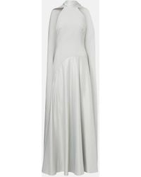 Solace London - Cece Halterneck Crepe And Satin Gown - Lyst