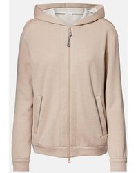 Brunello Cucinelli - Kapuzenjacke Monili Aus Baumwolle Und Seide - Lyst