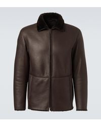 Giorgio Armani - Shearling-Lined Leather Jacket - Lyst