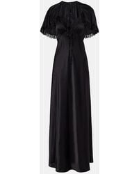 Chloé - Lace-Trimmed Silk Satin Maxi Dress - Lyst