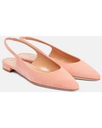 Manolo Blahnik - Sawra 10 Suede Slingback Flats - Lyst