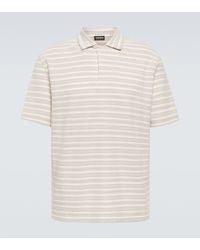 Zegna - Striped Cotton Polo Shirt - Lyst