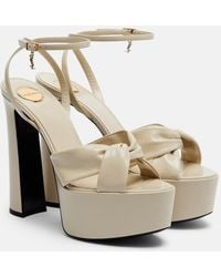 Saint Laurent - Franciane Leather Platform Sandals - Lyst