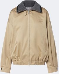 Miu Miu - Padded Cotton Twill Blouson Jacket - Lyst