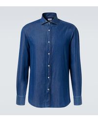 Brunello Cucinelli - Cotton Denim Shirt - Lyst