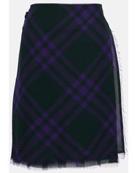 Burberry - Minifalda de seda a cuadros - Lyst