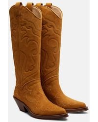 Gabriela Hearst - Capitana Suede Cowboy Boots - Lyst