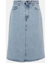 TOTEME - Organi Cotton Denim Midi Skirt - Lyst