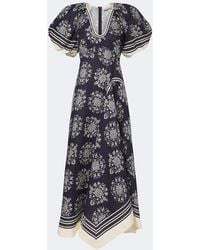 ALÉMAIS - Banderra Floral Linen Midi Dress - Lyst