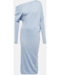 Tom Ford - One-Shoulder Cashmere And Silk Midi Dress - Lyst