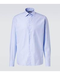 Canali - Checked Cotton Poplin Shirt - Lyst