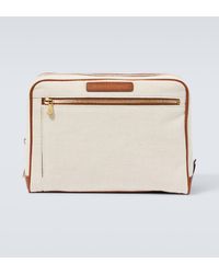Brunello Cucinelli - Leather-trimmed Canvas Toiletry Bag - Lyst
