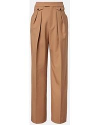 Chloé - Weite High-Rise-Hose Aus Schurwolle - Lyst