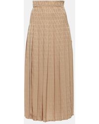 Valentino - Jupe Midi Toile Iconographe En Soie - Lyst
