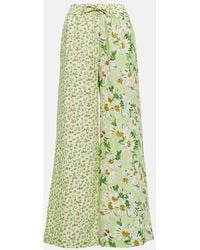 ALÉMAIS - Pantalones anchos florales de lino - Lyst