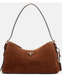 Prada - Aimee Medium Suede Shoulder Bag - Lyst