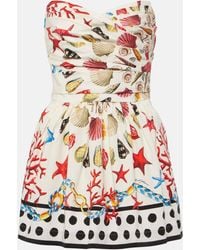 Dolce & Gabbana - Capri Printed Cotton-blend Minidress - Lyst