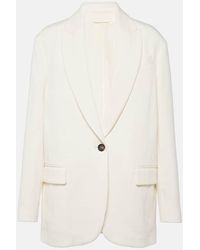 Brunello Cucinelli - Blazer Aus Baumwolle Und Leinen - Lyst