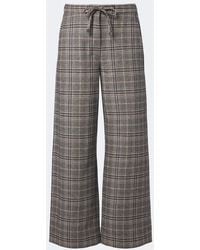 Max Mara - Checked Virgin Wool Wide-Leg Pants - Lyst