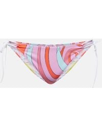 Emilio Pucci - Marmo Printed Bikini Bottoms - Lyst