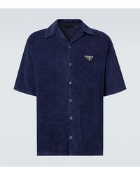 Prada - Hemd Aus Baumwollfrottee - Lyst