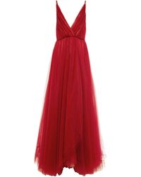 Costarellos - V-neck Layered Tulle Gown - Lyst