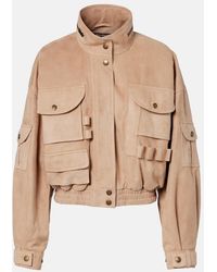 Balmain - Suede Bomber Jacket - Lyst